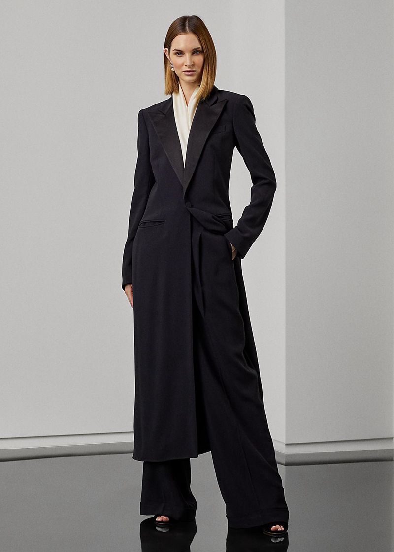 Blazer Ralph Lauren Damska Czarne Sansa Cady Jacket 537426-QZI